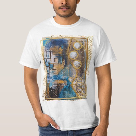 T-shirt playera con diseño de pintura original abstracta (Devant)