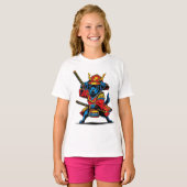 T-shirt Playera de niñas Perrito Samurái (Devant entier)