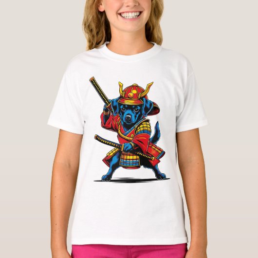 T-shirt Playera de niñas Perrito Samurái (Devant)