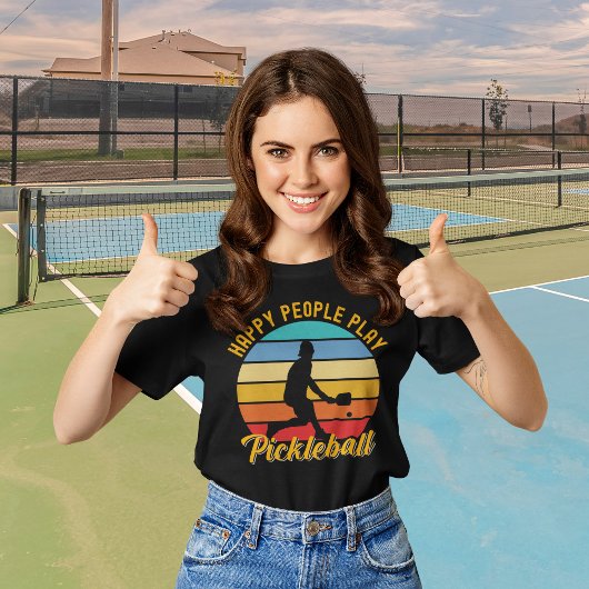 T-shirt Playera Happy People Play Pickleball funny pickleb