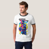 T-shirt Playera ringer Baloncesto! locura de marzo (Devant entier)
