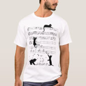T-shirt Playful Music Cats Funny Musical Notes Pet Lover (Devant)