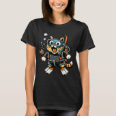 T-shirt Playful Playful Playba Diving Chat avec Poisson (Devant)