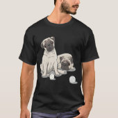 T-shirt Playful Pug Design (Devant)