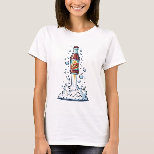 T-shirt Playful Rocket Bottle Illustration Bursting (Devant)