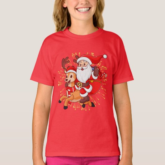 T-shirt **"Playful Santa Claus Design – Fun and Festive Ch (Devant)