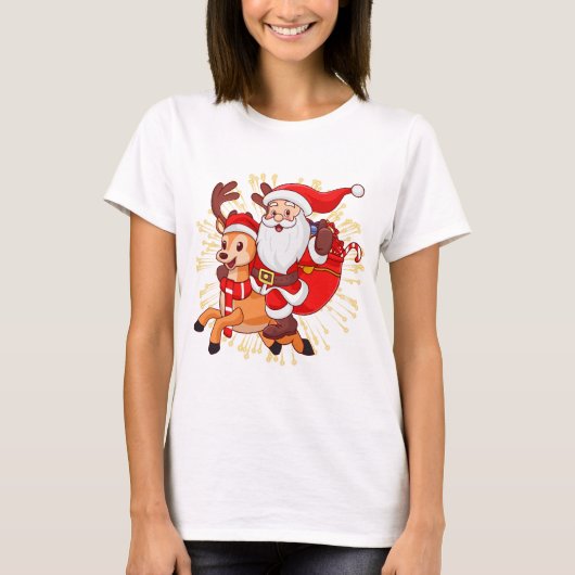 T-shirt **"Playful Santa Claus Design – Fun and Festive Ch (Devant)