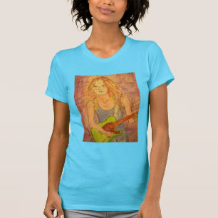 T-shirt playin folklorique de fille de roche électrique