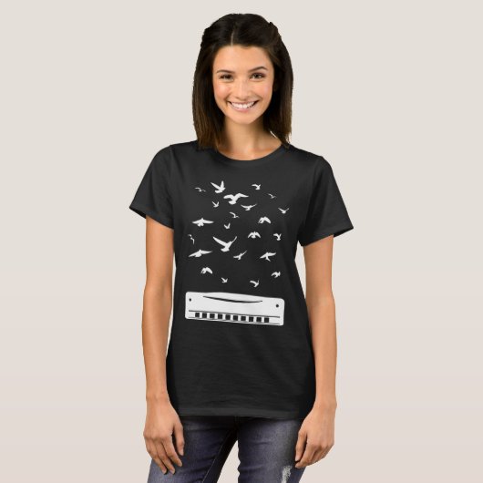 T-shirt Playing Harmonica Player Harmonica Instrument (Devant entier)