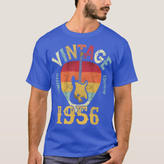 T-shirt Plectre de guitare vintage 66 ans 1956 pour les 66