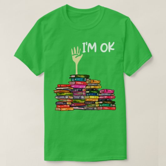T-shirt Plein De Livres Je Suis Ok Long Manche (Design devant)