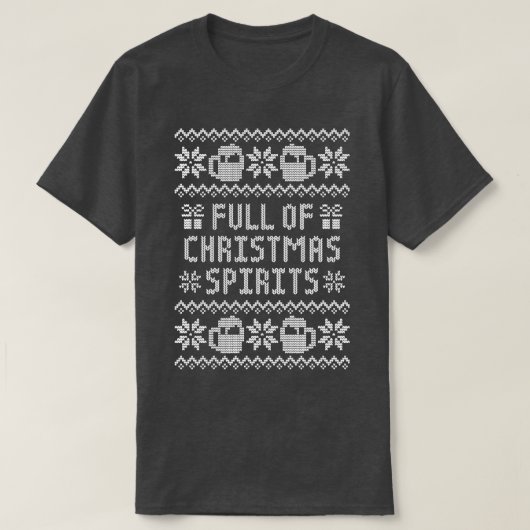 T-shirt Plein d'esprits de Noël drôle Boire laide Chri (Design devant)