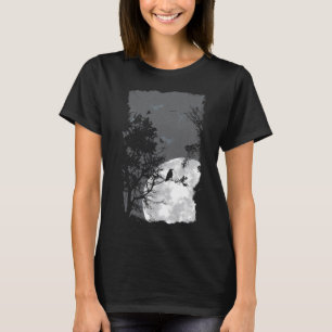 T-shirt Pleine lune Crow Gloomy Forêt Costume magnifique H