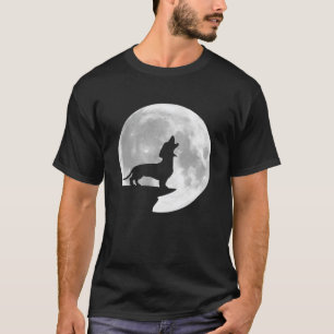 T-shirt Pleine lune Dachshund Howling amusant Halloween