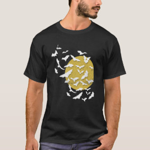 T-shirt Pleine lune de peur des chauves-souris volantes dé