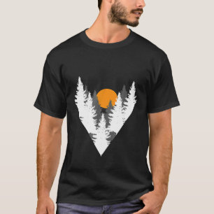 T-shirt Pleine lune des arbres de montagne Campers Camping