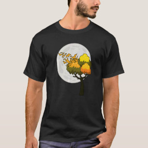 T-shirt Pleine lune Volée D'Oiseaux Arbre Faune Extérieure