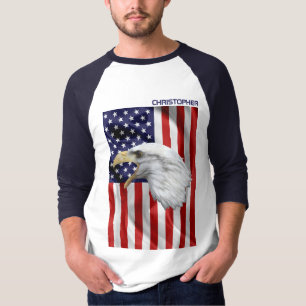 T-shirt Pleurant Aigle Américain, Drapeau Américain, Patri