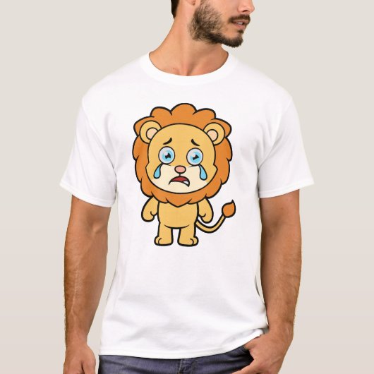 T-shirt Pleure de Lion, Joli Lion Caricature (Devant)