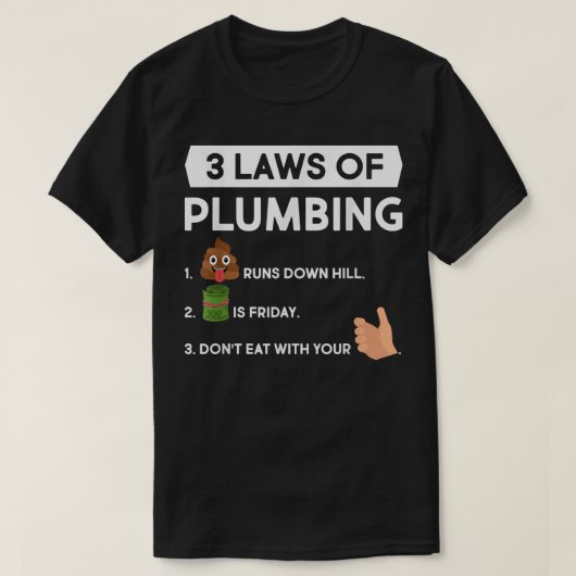 T-shirt Plomber 3 Lois De Plumbing Pipefitter Handyman (Design devant)