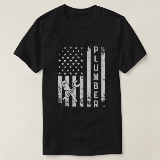 T-shirt Plomber American Flag Plumbing (Design devant)