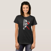T-shirt Plomber Crâne Et Traverser Pipe Fitter Wrenches Pl (Devant entier)