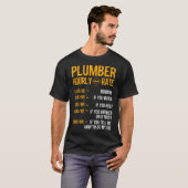 T-shirt Plomber Drôle Hommes Plumber Taux Horaire Plumber (Devant entier)