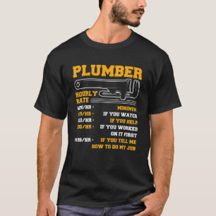 T-shirt Plomber Drôle Hommes Plumber Taux Horaire Plumber