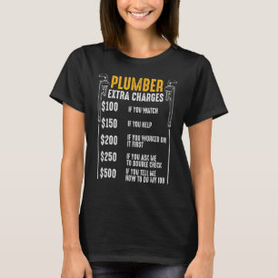 T-shirt Plomber Frais supplémentaires Plumbing Tool Pipe D