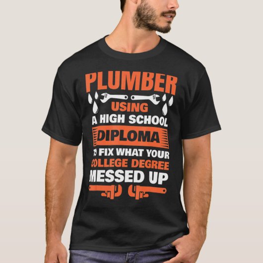 T-shirt Plomber Hommes Pipefitter Pipe Plumber (Devant)