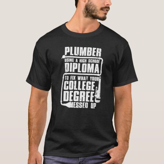 T-shirt Plomber Hommes Pipefitter Pipe Plumber (Devant)