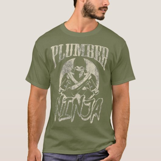 T-shirt Plomber Ninja Funny Plumbing Entrepreneur Humour (Devant)