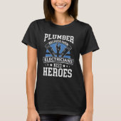 T-shirt Plomberie Electriciens Hero Pipefitter Expert Plum (Devant)