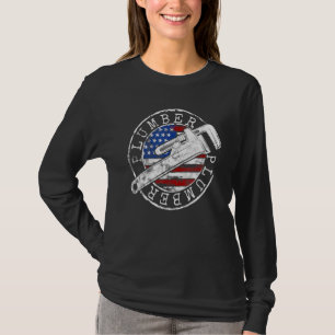 T-shirt Plombier Drapeau Américain Plomberie États-Unis Ti