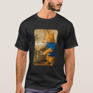 T-shirt Plombier Drôle Chat Mème Homme à Tout Faire Hilara