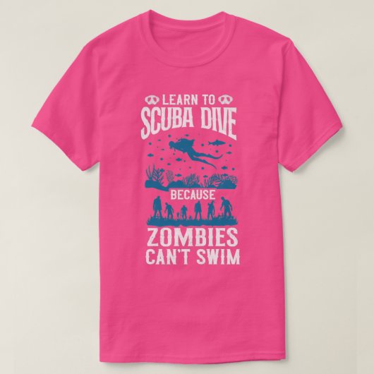 T-shirt Plongée Apprendre À Plonger Scuba Dive Zombies Can (Design devant)
