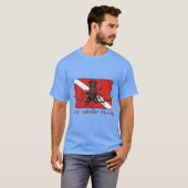 T-shirt Plongée au homard épineux avec Red Diver Down Drap (Devant entier)