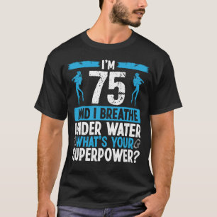 T-shirt Plongée avec plongée avec tuba 75 ans 75e