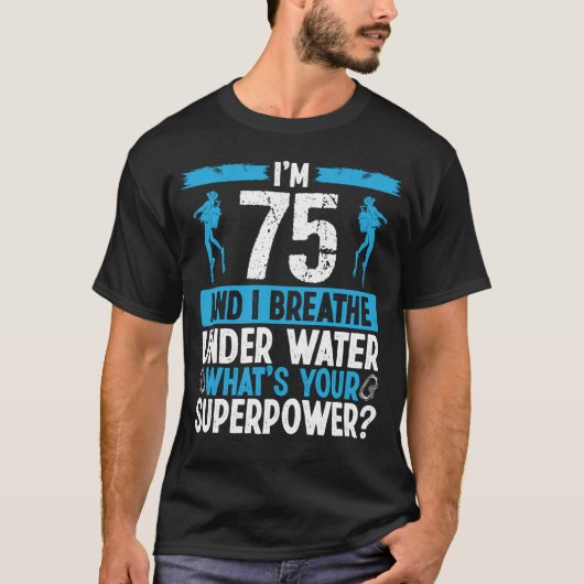 T-shirt Plongée avec plongée avec tuba 75 ans 75e (Devant)