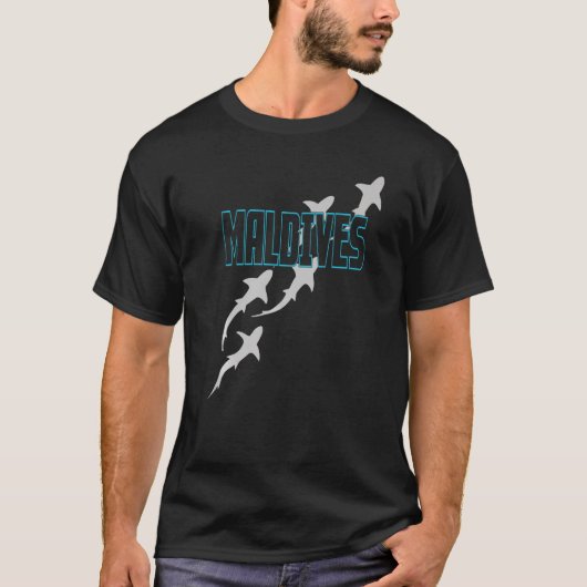 T-shirt Plongée avec requin Maldives Plongée avec requins  (Devant)