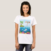 T-shirt Plongée Dans L'Océan Aimable Requin Coral Reef (Devant entier)