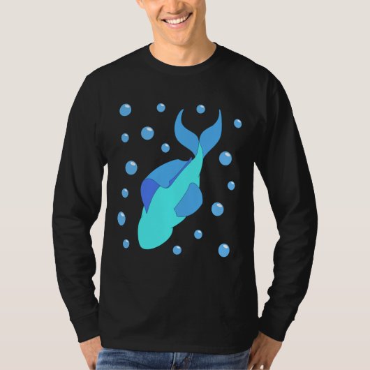 T-shirt Plongée de poisson bleu (Devant)