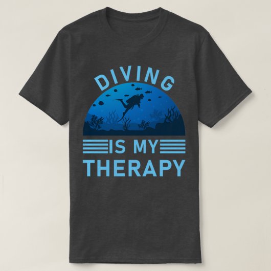 T-shirt Plongée Est Ma Thérapie Plongée Plongée Plongée Pl (Design devant)