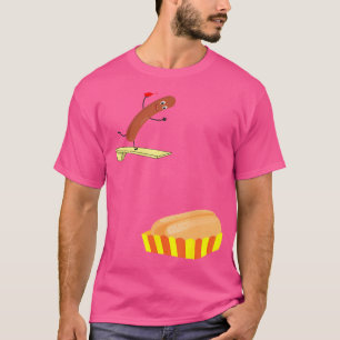 T-shirt Plongée Hot Dog Dans Bun Diver Nourriture Drôle