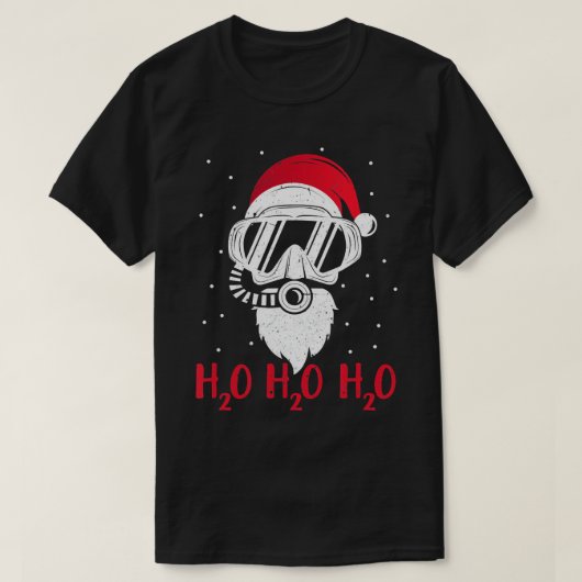 T-shirt Plongée Père Noël H2O H2O H2O H2O drôle Christmas (Design devant)
