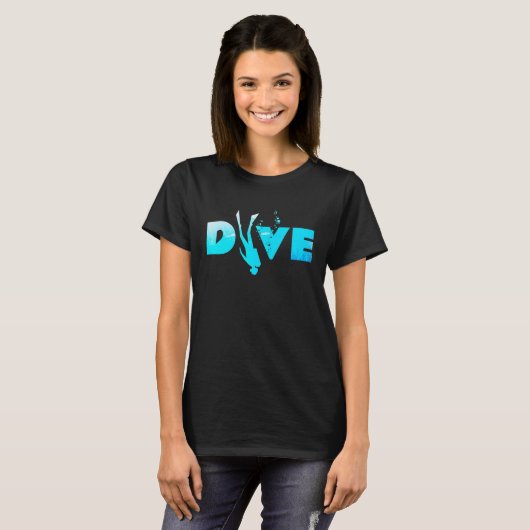 T-shirt Plongée Plongée Plongée Belle Océan Caraïbes Plong (Devant entier)
