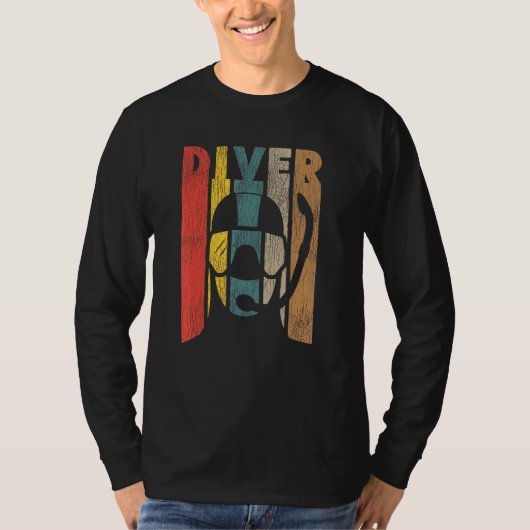 T-shirt Plongée Plongée Plongée Vintage Retro (Devant)