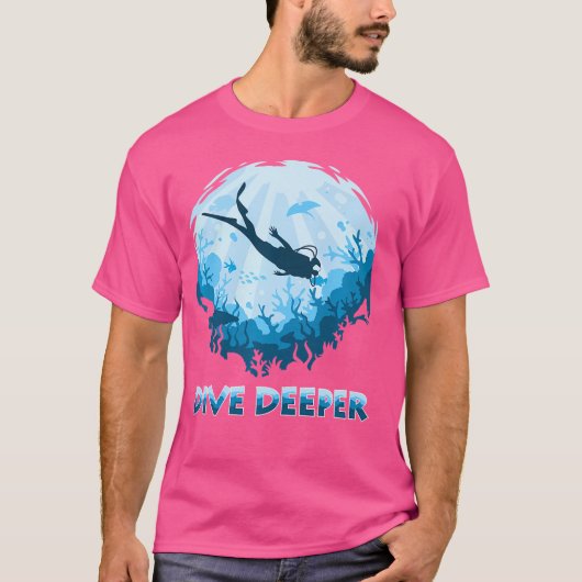 T-shirt Plongée Plus Profonde Illustration de Plongeur en  (Devant)