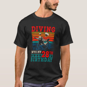 T-shirt Plongée Rétro Dans Mon 28e Anniversaire Skydiving