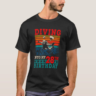 T-shirt Plongée Rétro Dans Mon 28e Anniversaire Skydiving